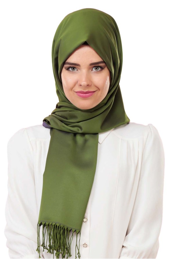 Cachmira Düz Viskon Zümrüt Şal 